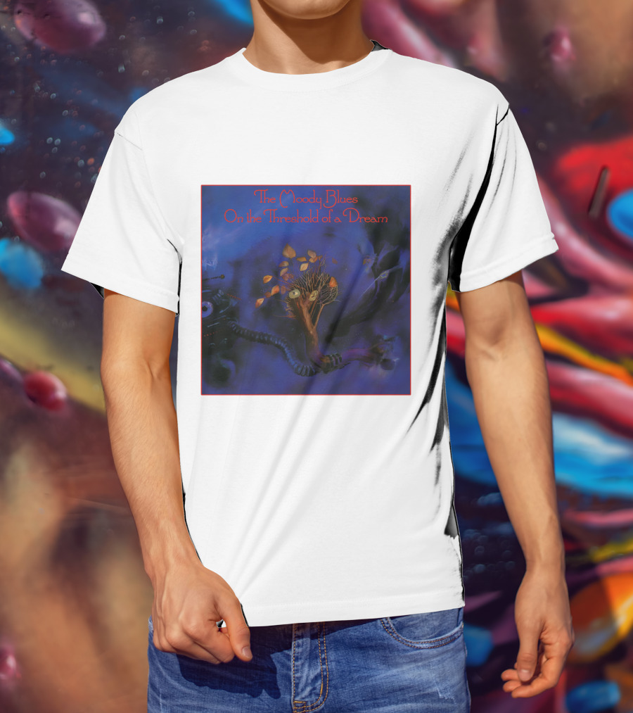 The Moody Blues On The Threshold Of A Dream Album Art With Tree And Cosmic T-Shirt