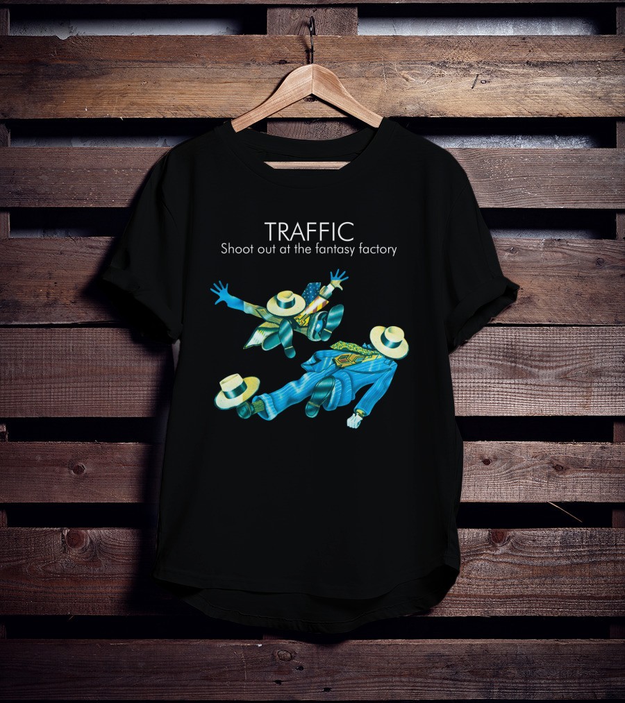 Traffic Shoot Out At The Fantasy Factory Psychedelic Figures Floating With Hats And Suits T-Shirt