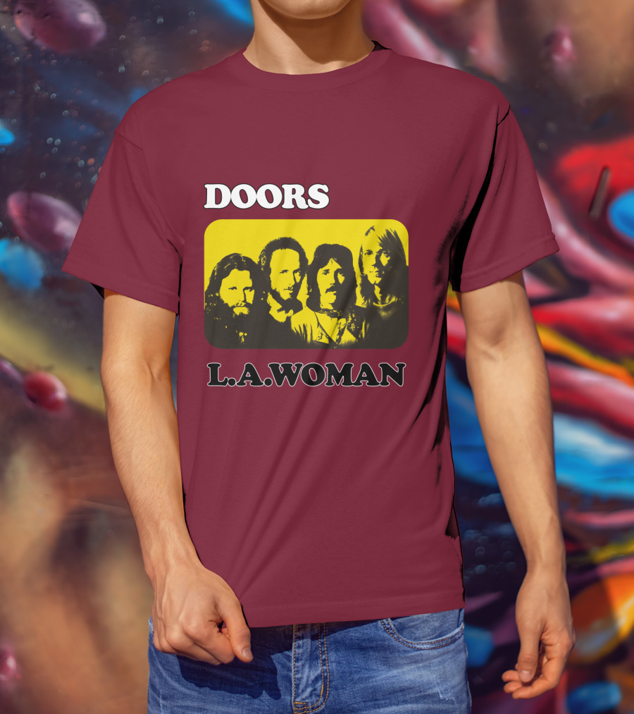 Doors L.A. Woman Album Yellow T-Shirt
