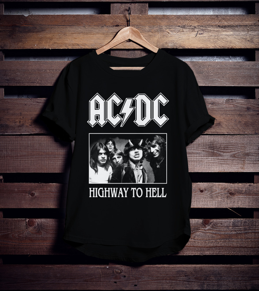 Ac Dc Highway To Hell Band Photo T-Shirt