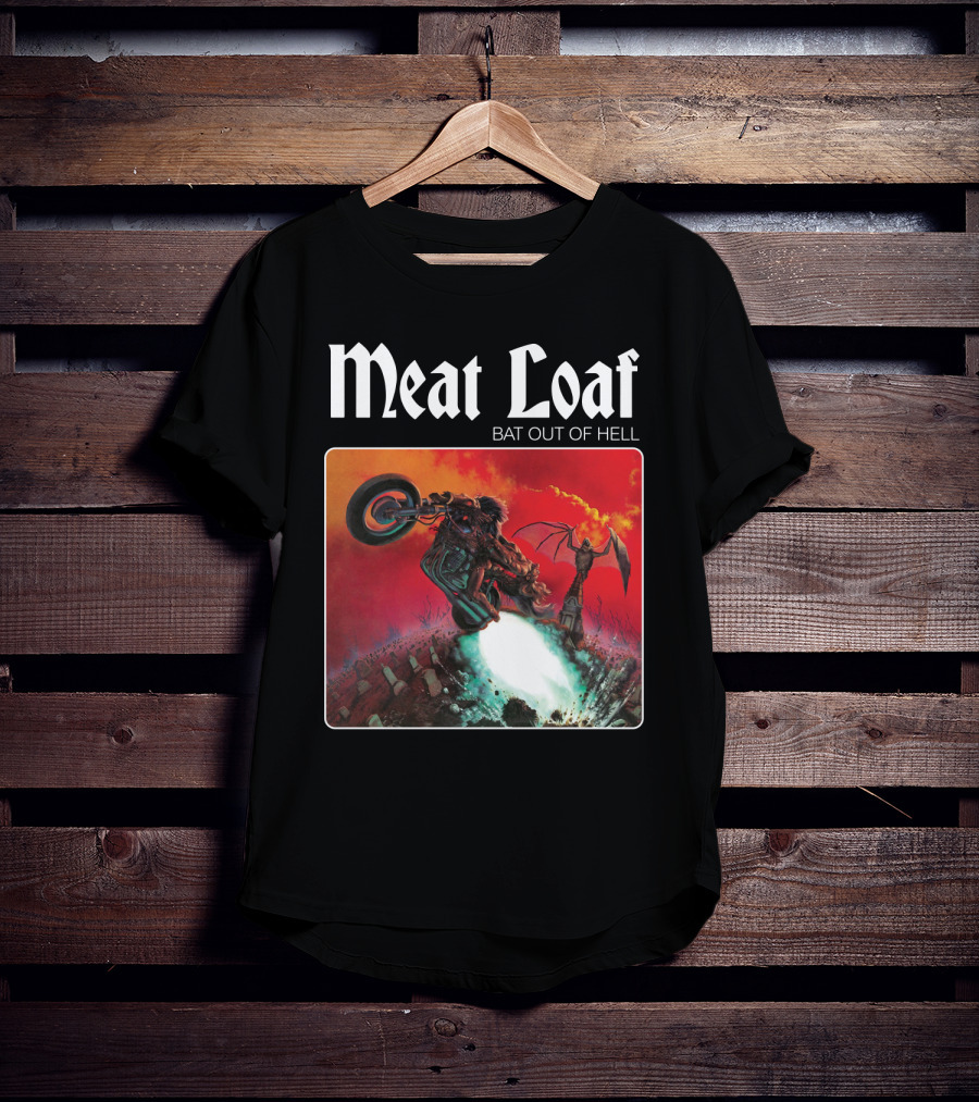 Meat Loaf Bat Out Of Hell Motorcycle And Bat T-Shirt
