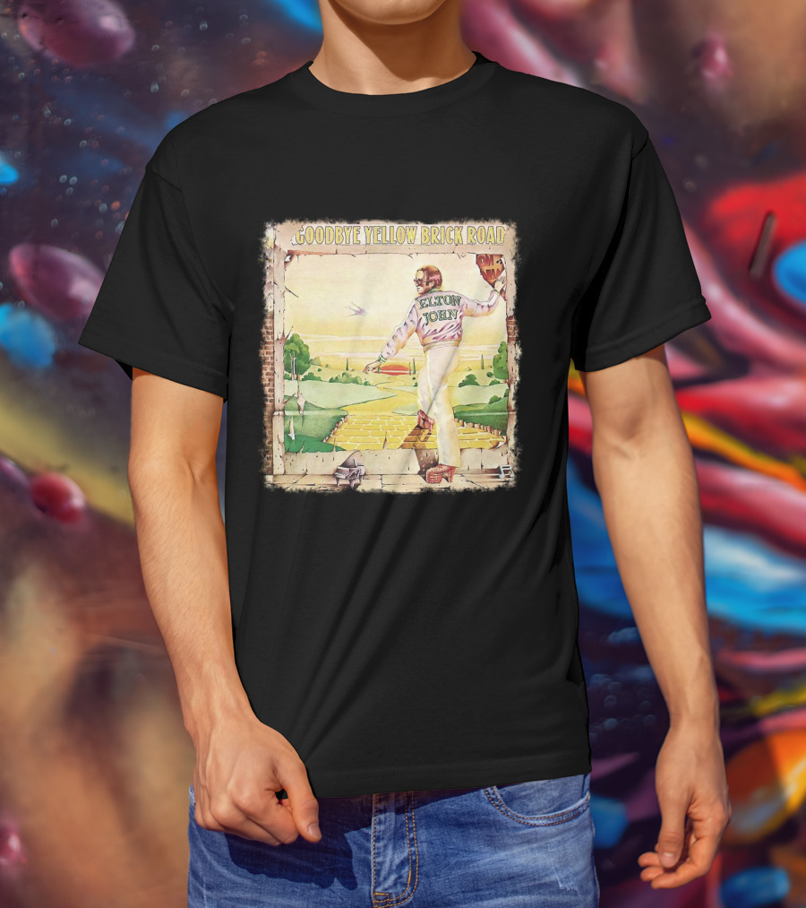 Elton John Goodbye Yellow Brick Road Album Cover T-Shirt