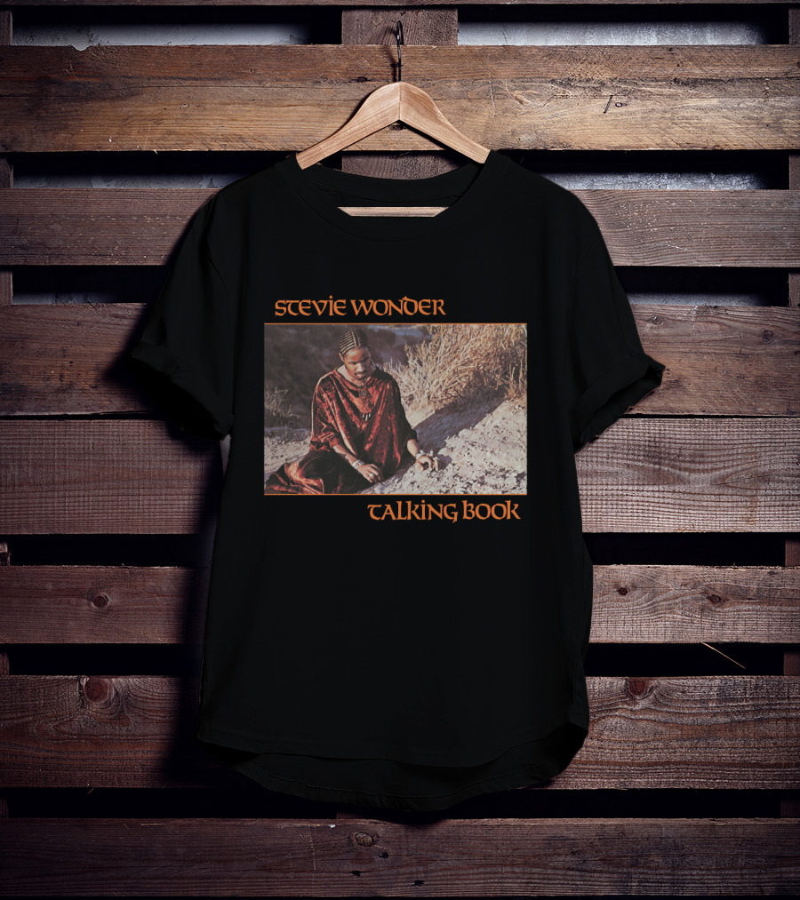 Stevie Wonder Sitting In Sand Talking Book Cover T-Shirt