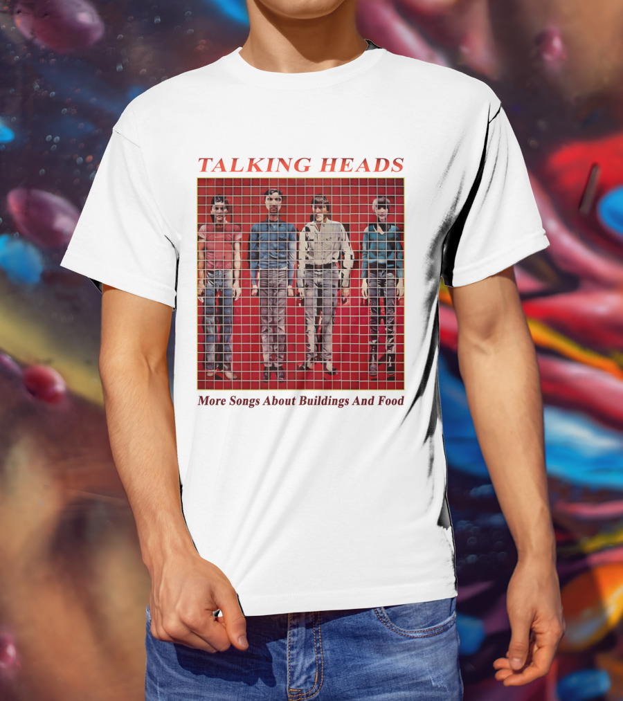 TALKING HEADS More Songs About Buildings And Food Album Cover With Grid T-Shirt