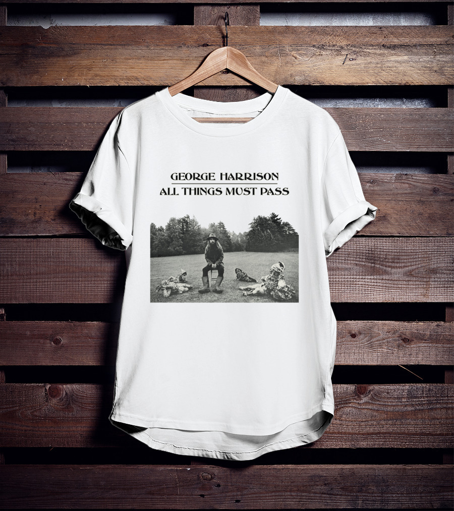George Harrison All Things Must Pass 1970 Album Cover Black And White Photo T-Shirt