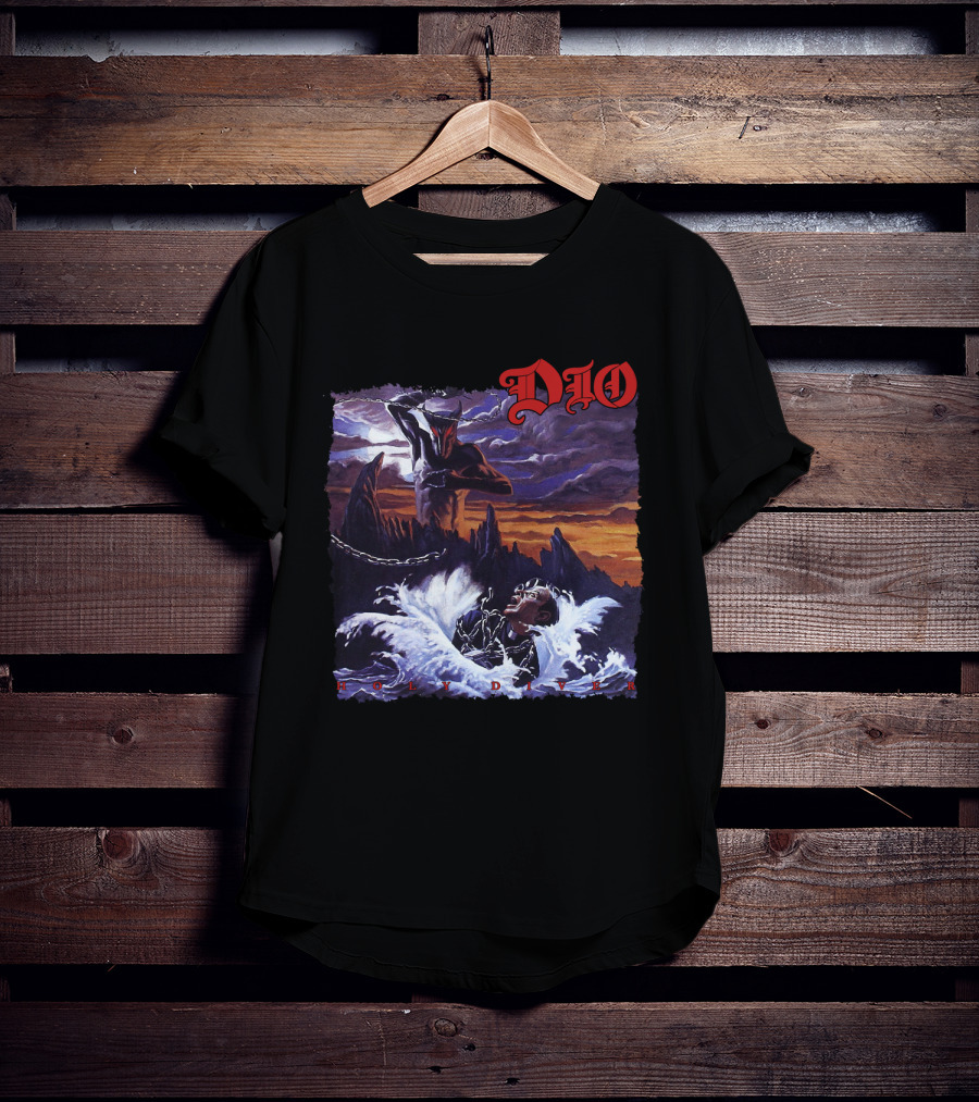 Dio Holy Diver Vintage Album Artwork Ocean Demon And Chains T-Shirt