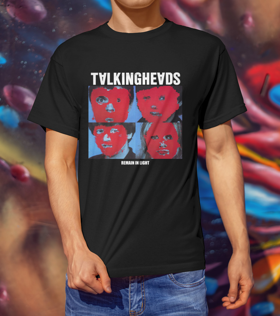 Talking Heads Remain In Light Pixelated Faces Album Cover T-Shirt