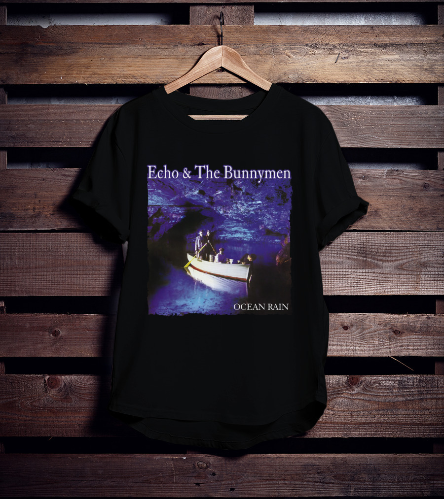 Echo And The Bunnymen Ocean Rain Blue Cave Boat Scene T-Shirt