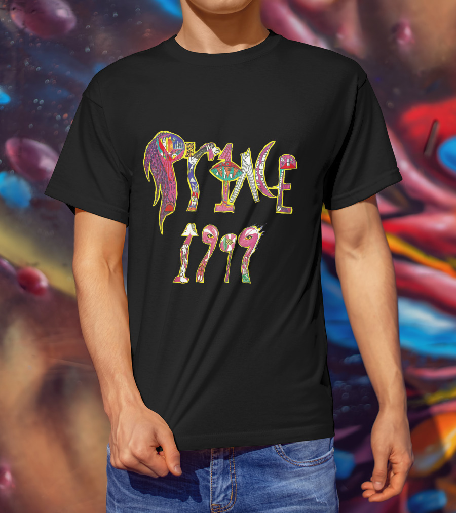 Prince 1999 Album Cover Art Psychedelic Style T-Shirt