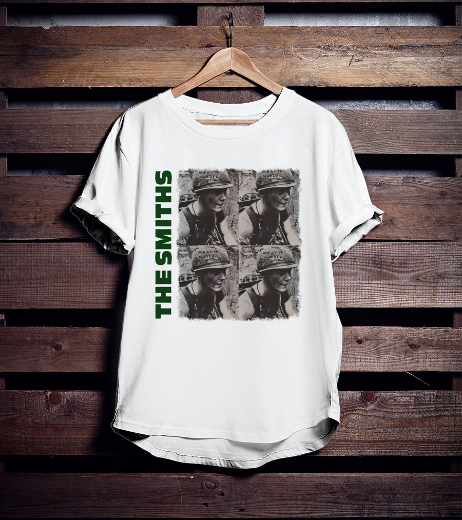 The Smiths Meat Is Murder Album Cover Four Panel Black And White Photographic T-Shirt