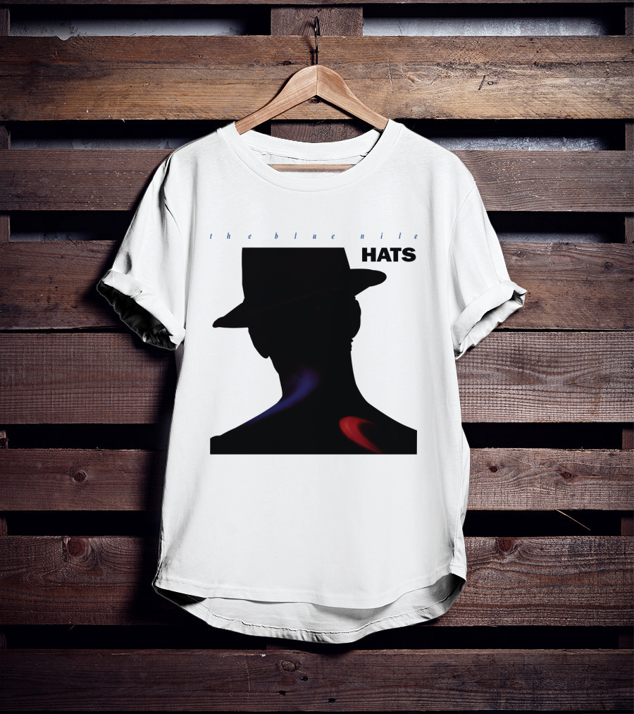 The Blue Nile Hats Silhouette With Hat In Black And Blue Accents T-Shirt