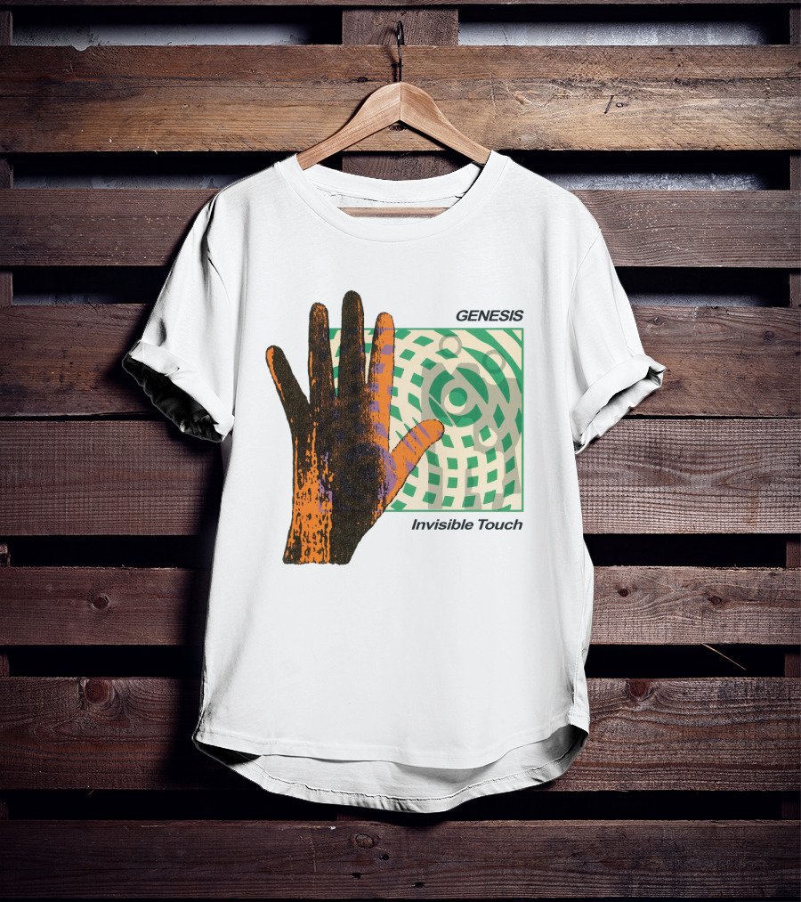 Genesis Invisible Touch Album Cover Art Hand Green T-Shirt