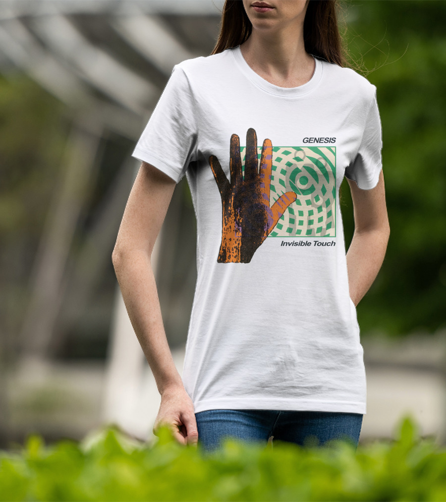 Genesis Invisible Touch Album Cover Art Hand Green T-Shirt