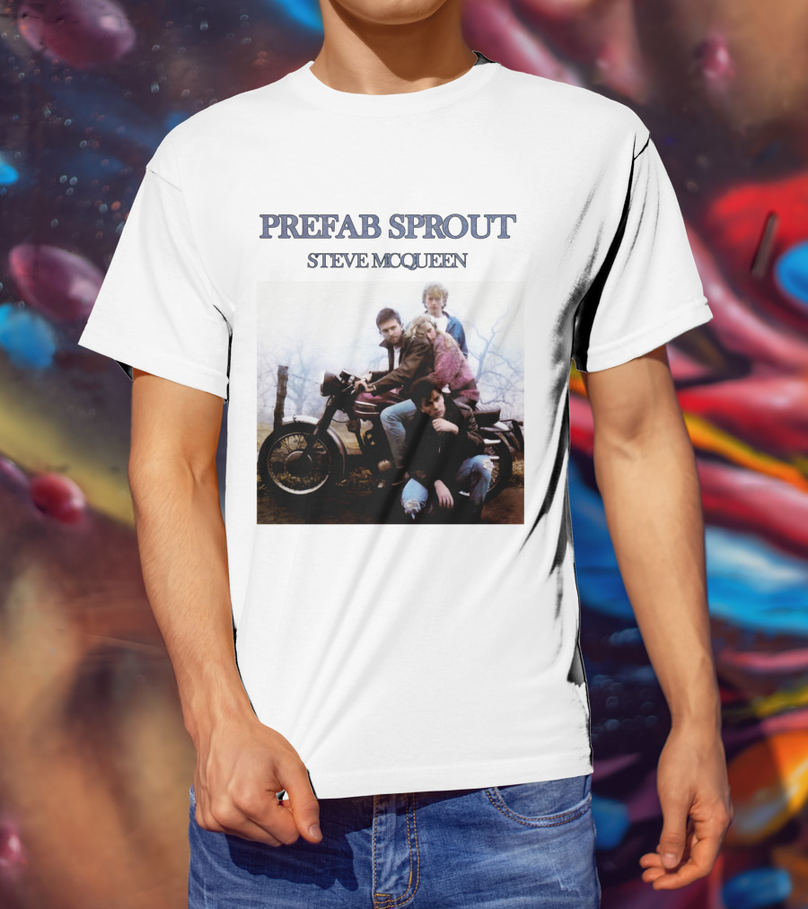 Prefab Sprout Steve McQueen Motorcycle Group Image T-Shirt