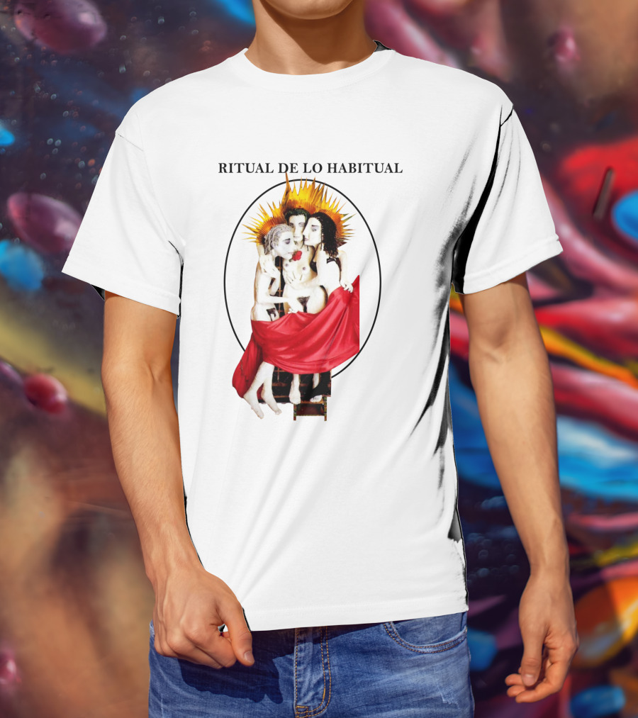 Jane's Addiction Ritual De Lo Habitual Album Cover With Red Draped Figures And Sunburst Halo T-Shirt