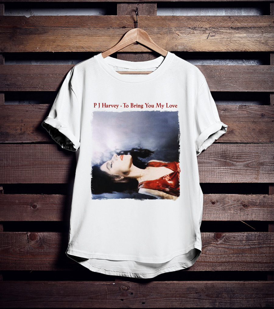 PJ Harvey To Bring You My Love Album Art Floating Woman In Red T-Shirt