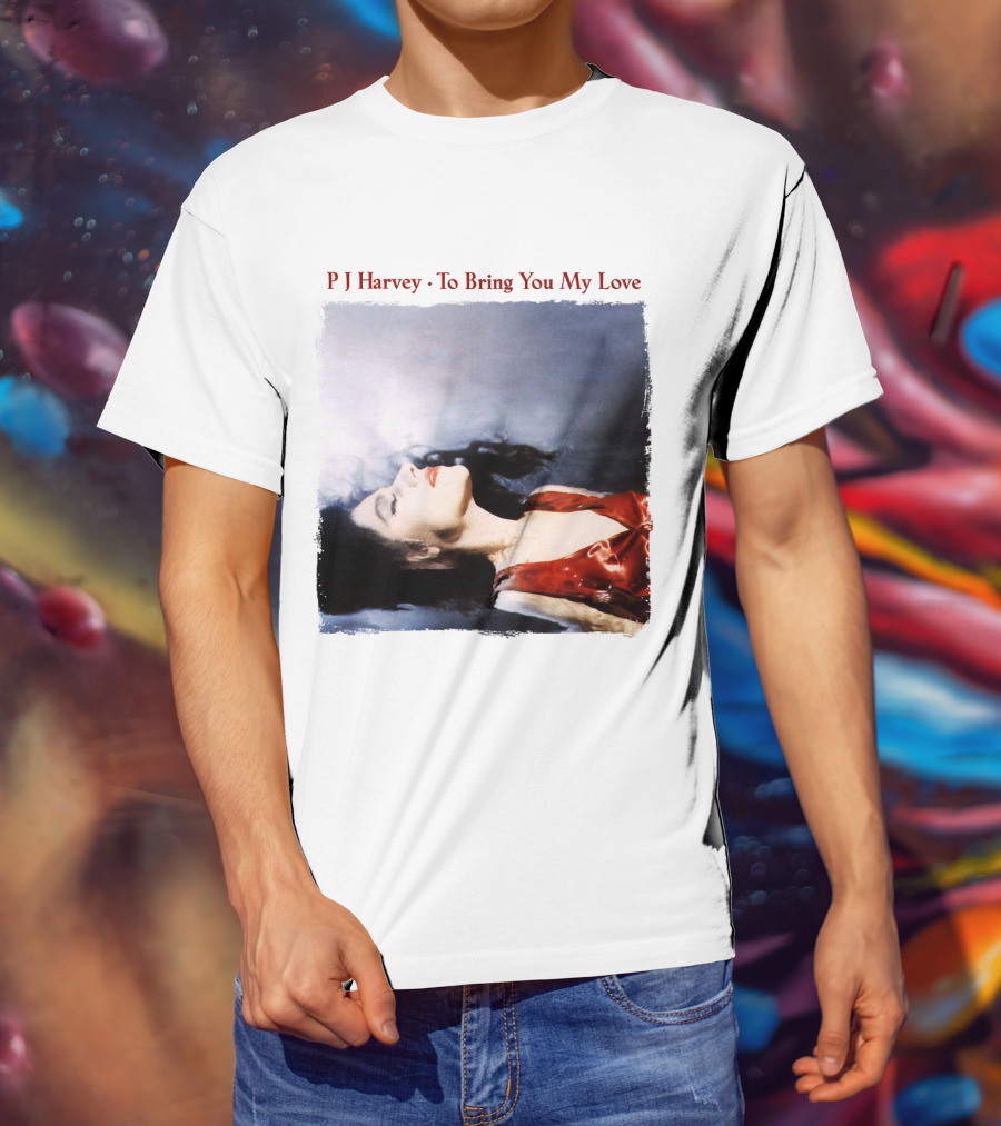 PJ Harvey To Bring You My Love Album Art Floating Woman In Red T-Shirt