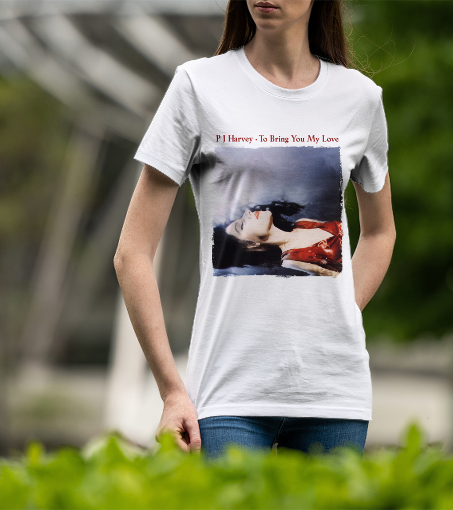 PJ Harvey To Bring You My Love Album Art Floating Woman In Red T-Shirt