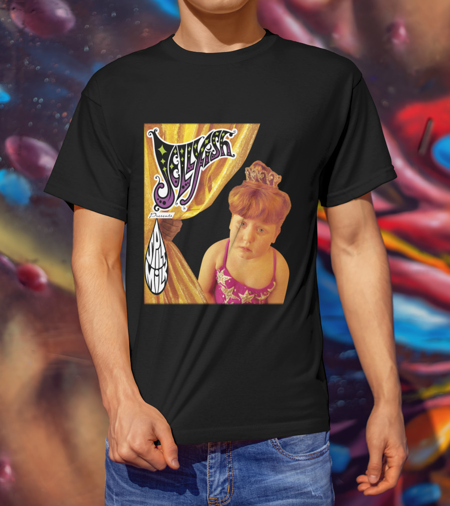 Jellyfish Presents Spilt Milk Girl With Tiara And Curtain T-Shirt