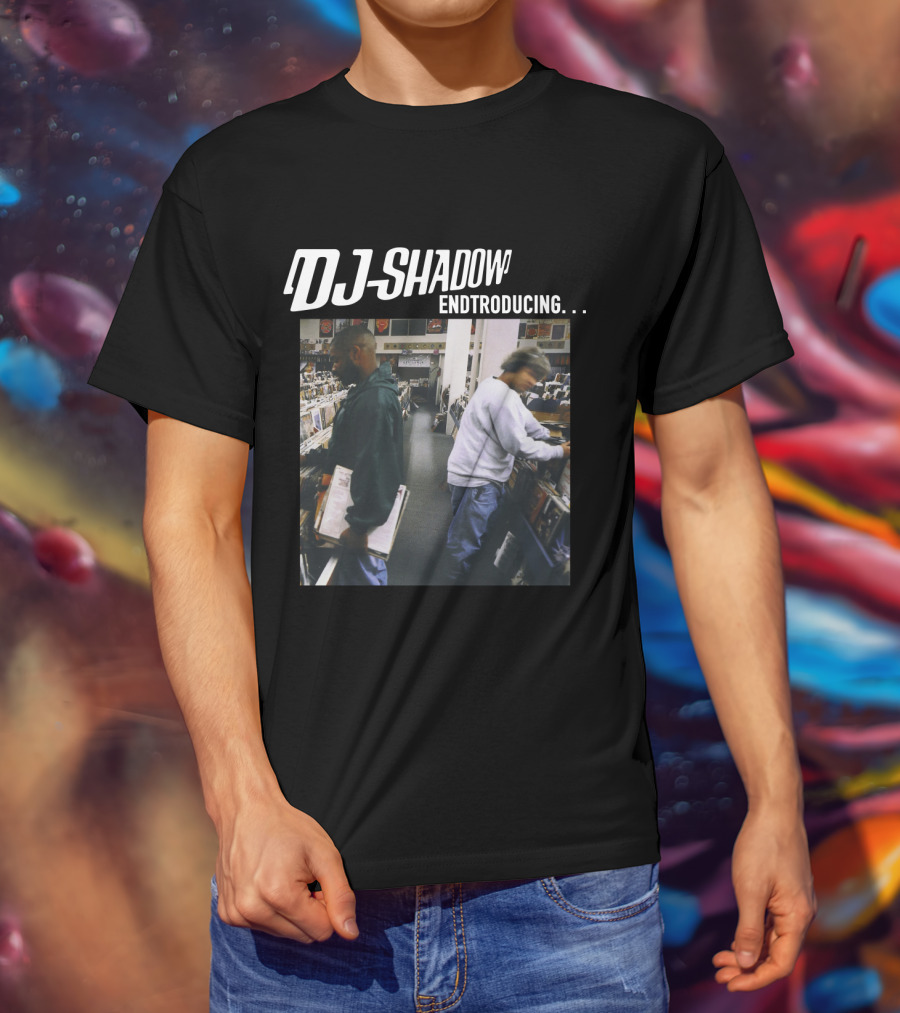 Dj Shadow Endtroducing Album Cover Vinyl Record Store Scene T-Shirt