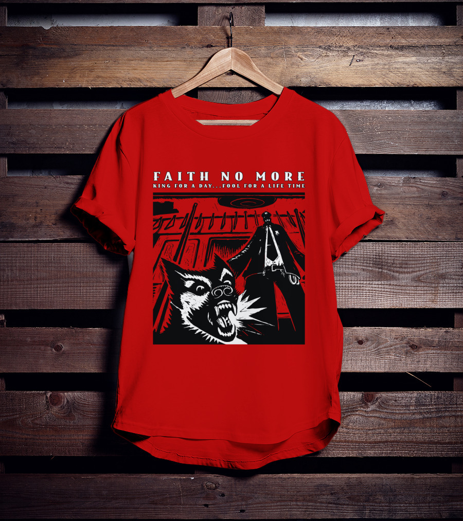 Faith No More King For A Day Fool For A Lifetime Graphic Black And White Dog Scene T-Shirt
