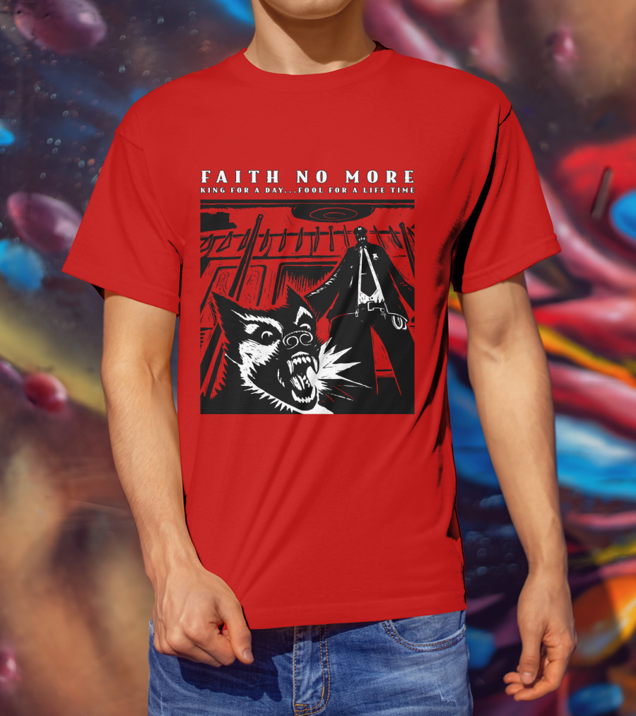 Faith No More King For A Day Fool For A Lifetime Graphic Black And White Dog Scene T-Shirt