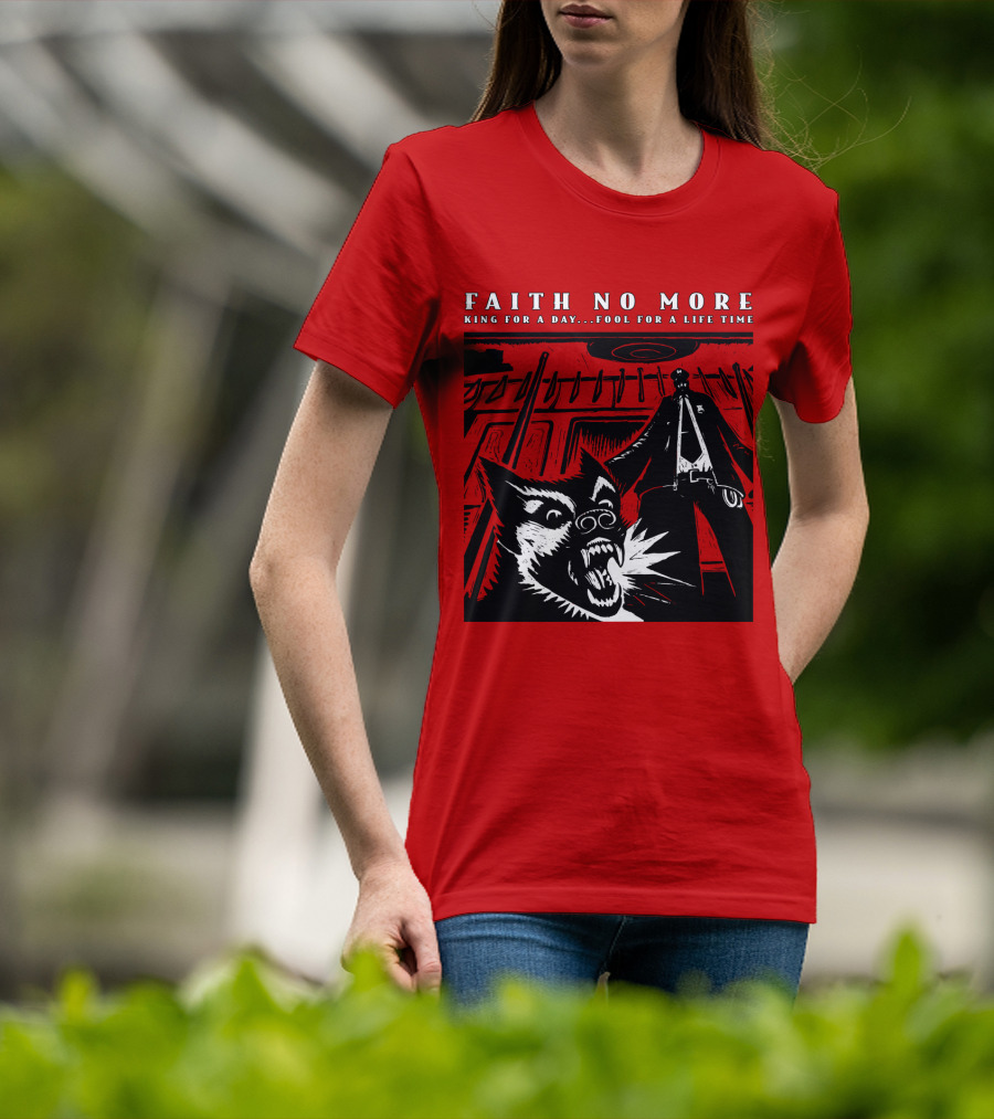 Faith No More King For A Day Fool For A Lifetime Graphic Black And White Dog Scene T-Shirt
