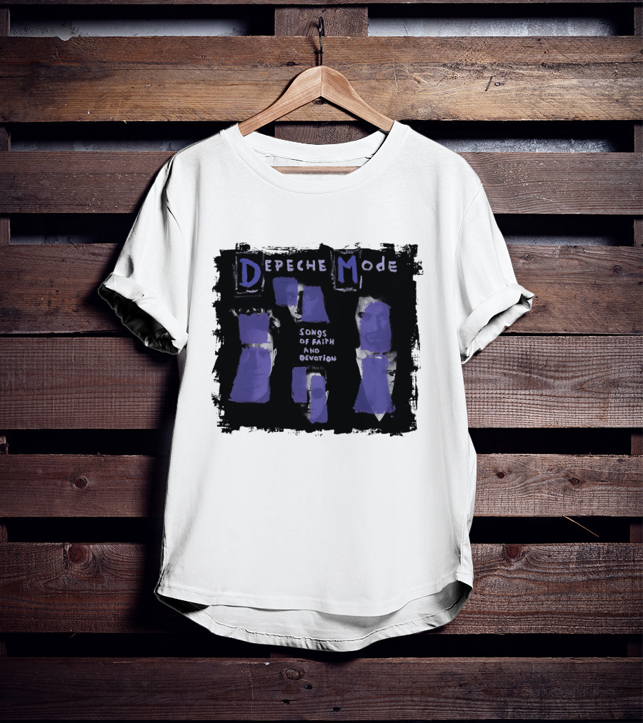 Depeche Mode Songs Of Faith And Devotion Album Art Purple Faces T-Shirt