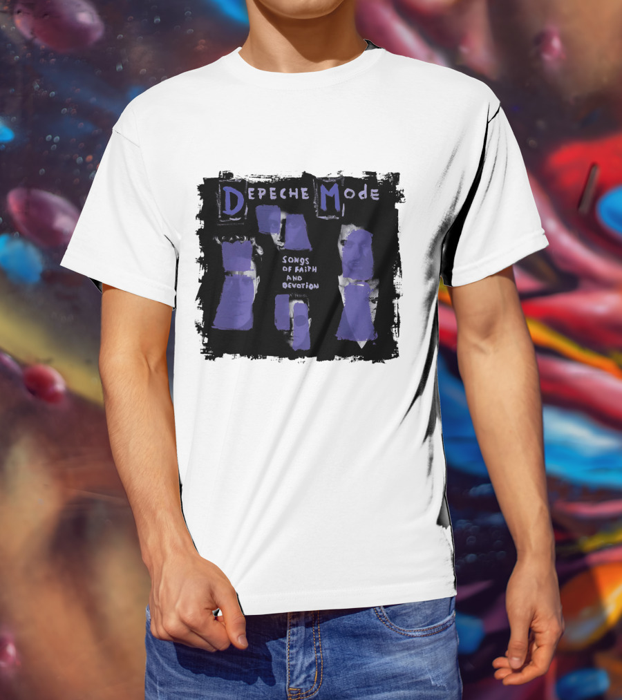 Depeche Mode Songs Of Faith And Devotion Album Art Purple Faces T-Shirt