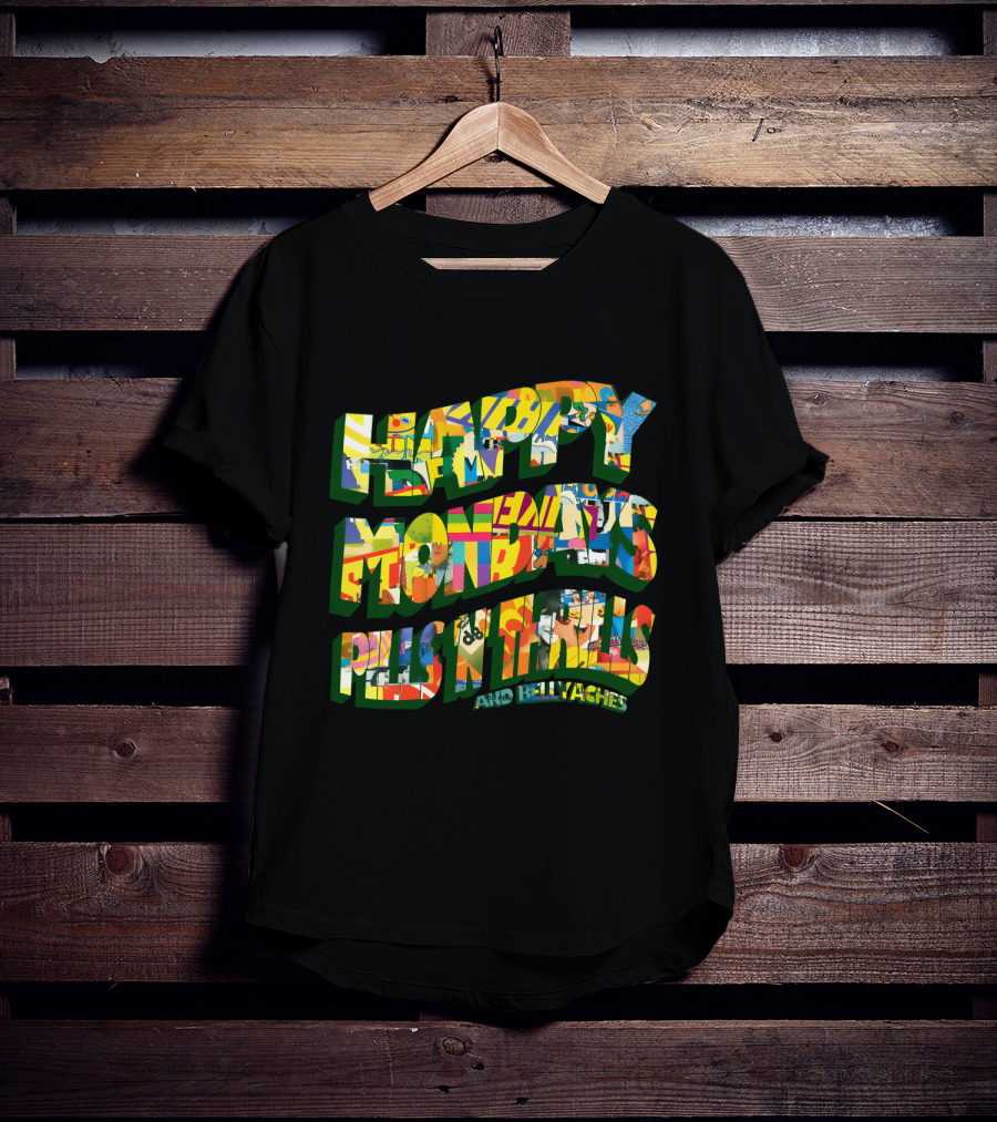 Happy Mondays Pills 'N' Thrills And Bellyaches Colorful 90s Album T-Shirt