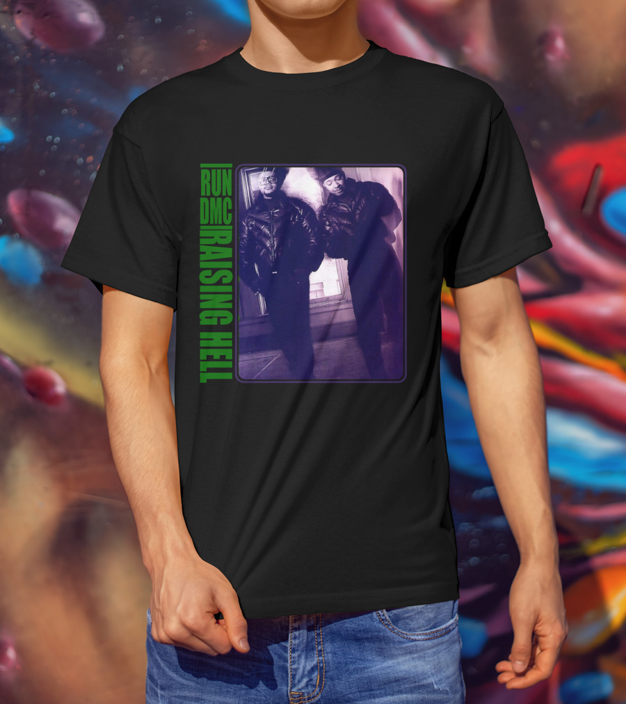 RUN DMC Raising Hell 1986 Iconic Album Cover Image T-Shirt