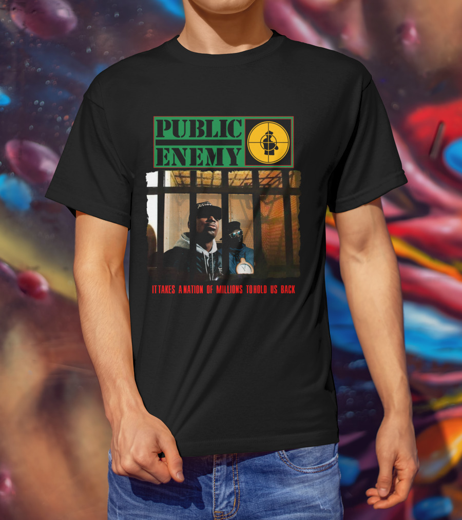 Public Enemy It Takes A Nation Of Millions To Hold Us Back Prison Bars Rap Group T-Shirt