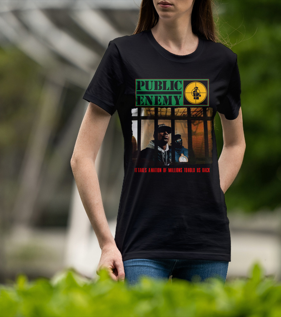Public Enemy It Takes A Nation Of Millions To Hold Us Back Prison Bars Rap Group T-Shirt