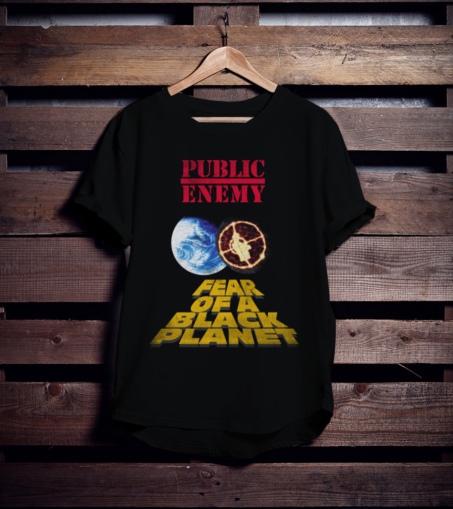 Public Enemy Fear Of A Black Planet Album Cover With Earth And Crosshair Symbol T-Shirt