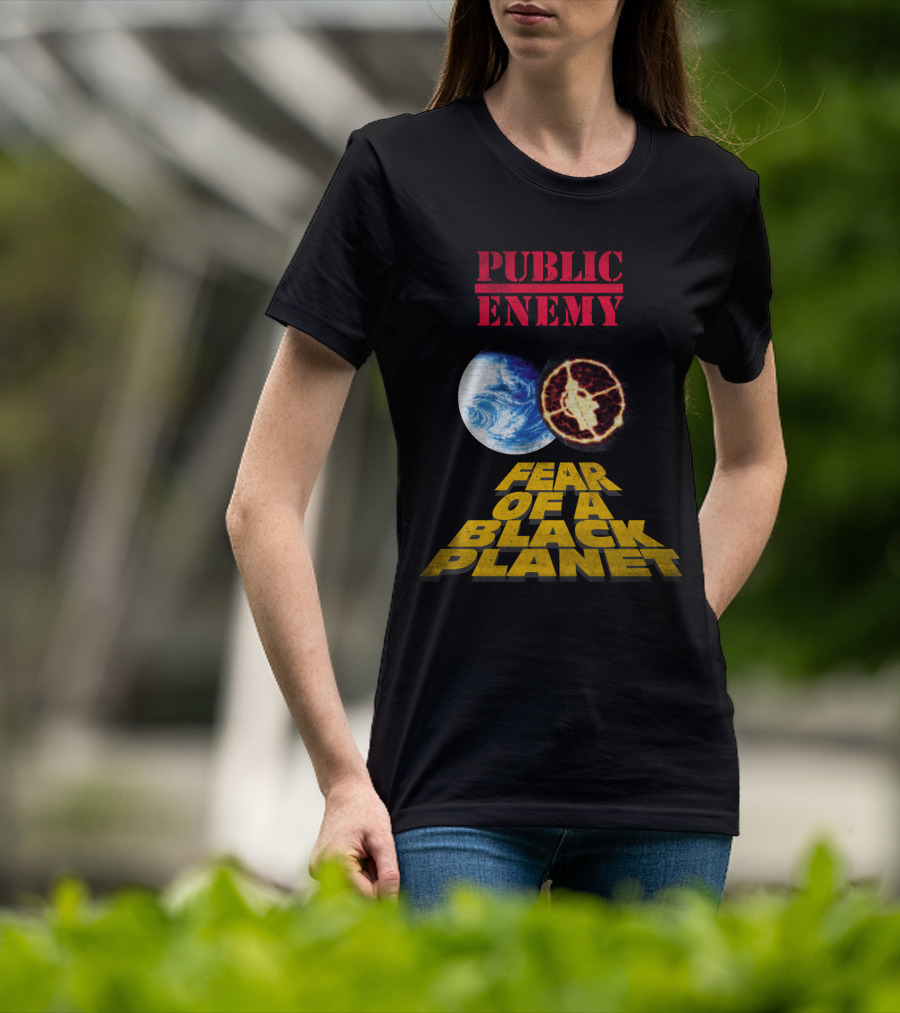 Public Enemy Fear Of A Black Planet Album Cover With Earth And Crosshair Symbol T-Shirt