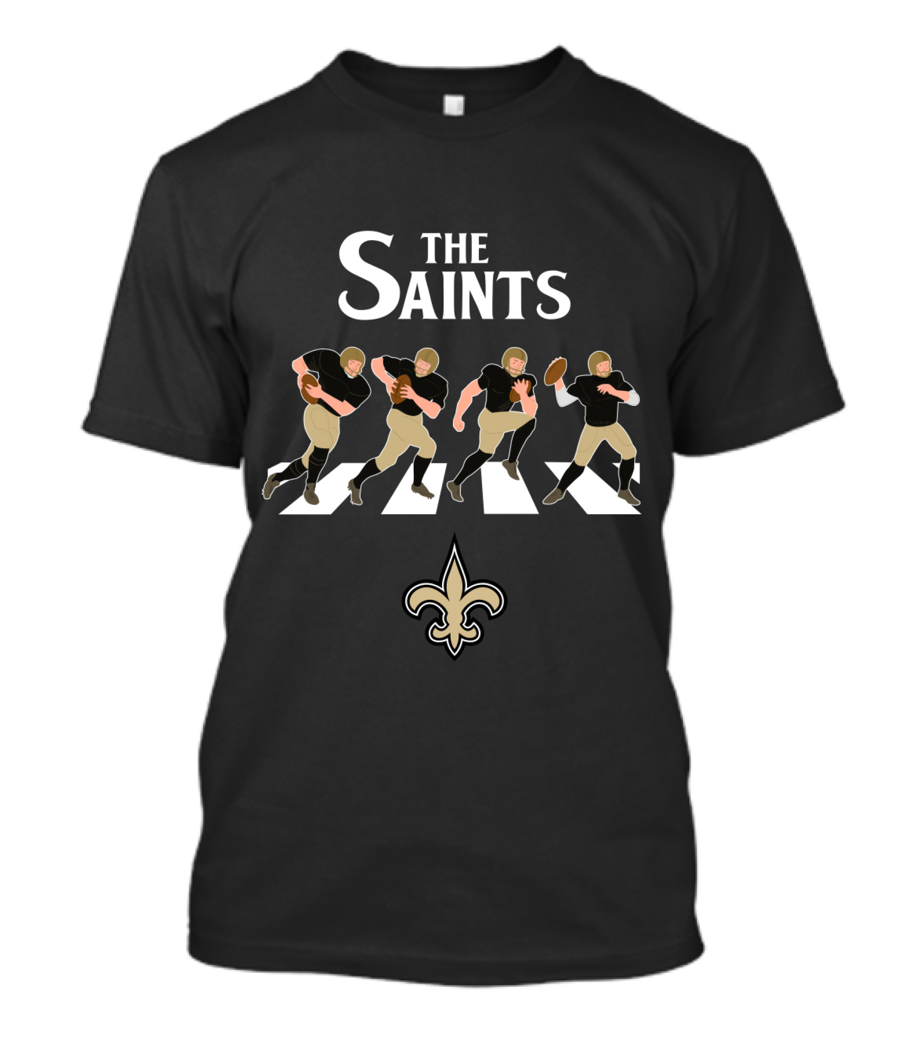 The Saints Abbey Road Football Players Fleur-De-Lis T-Shirt