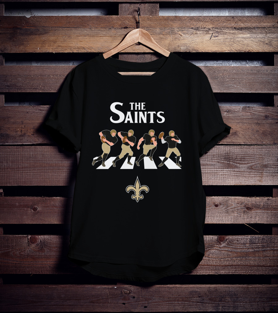 The Saints Abbey Road Football Players Fleur-De-Lis T-Shirt