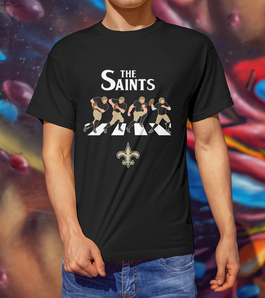 The Saints Abbey Road Football Players Fleur-De-Lis T-Shirt