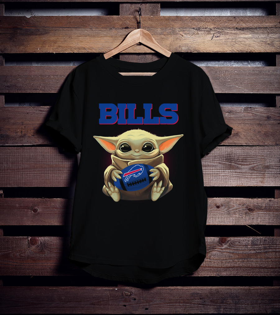 Bills Baby Yoda Football Buffalo Bills T-Shirt