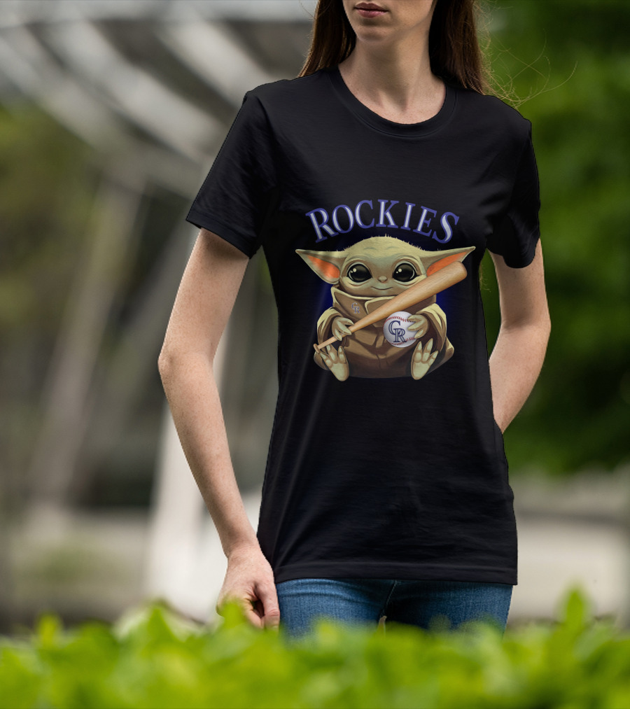 Rockies Baseball Alien Creature Holding Bat And Ball T-Shirt