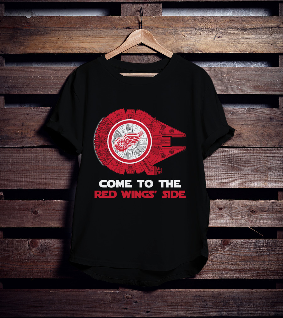 Come To The Red Wings' Side Millennium Falcon Detroit T-Shirt