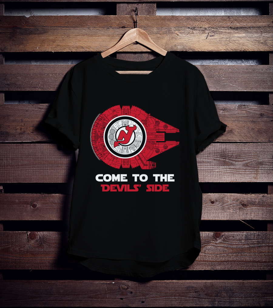Come To The Devils' Side New Jersey Devils Millennium Falcon T-Shirt