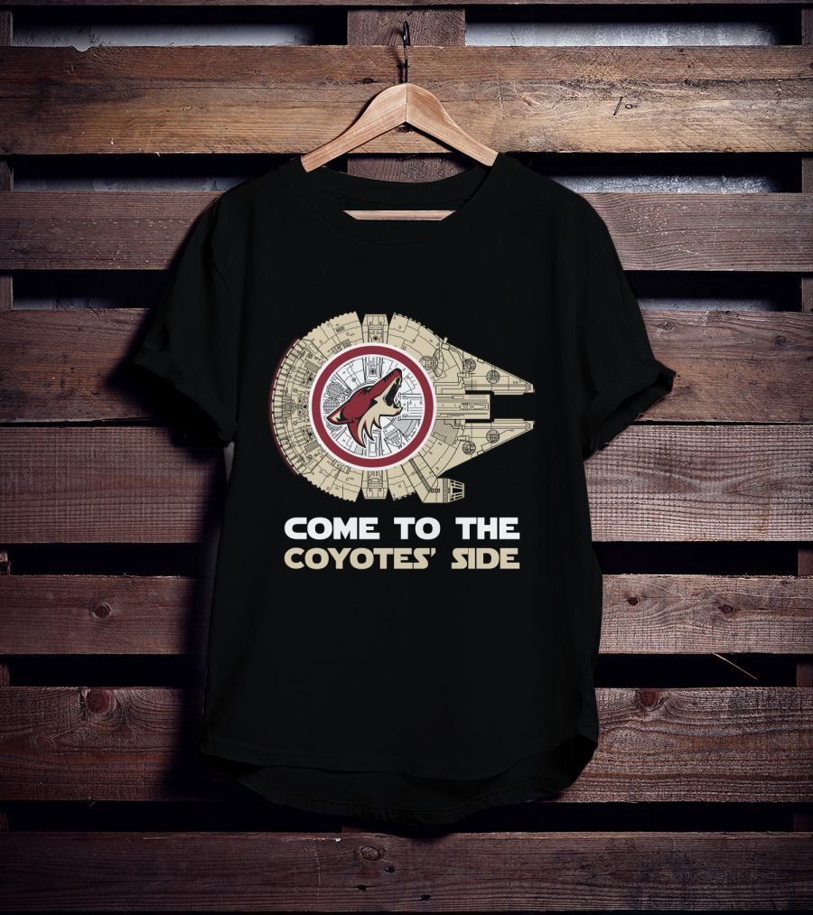 Come To The Coyotes' Side Arizona Coyotes Millennium Falcon T-Shirt
