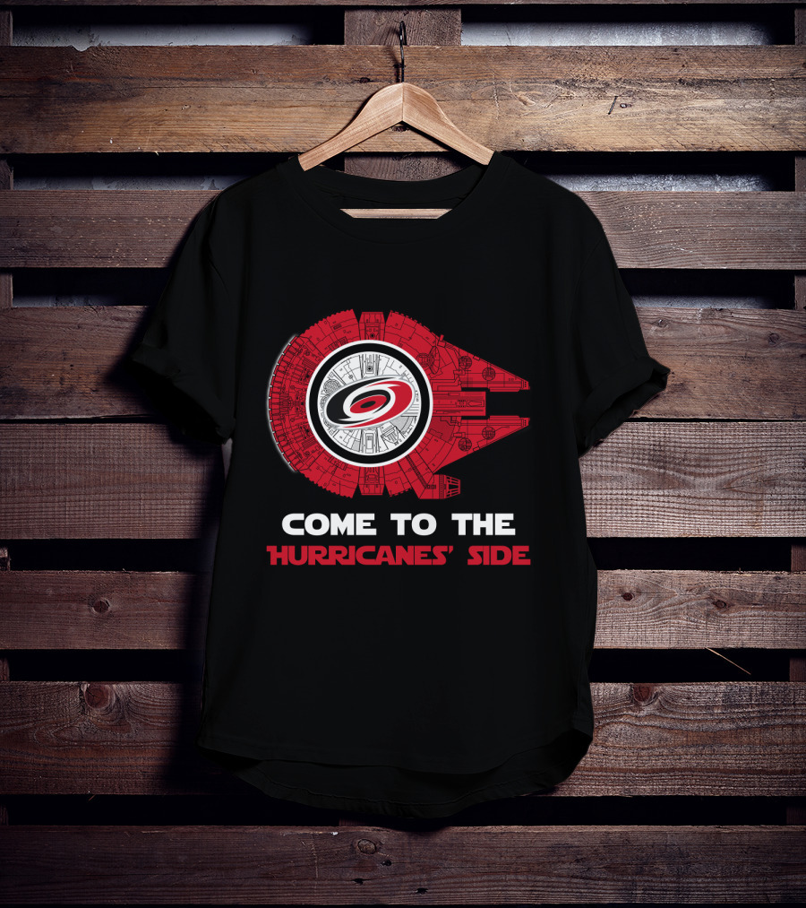Come To The Hurricanes' Side Carolina Hurricanes Millennium Falcon T-Shirt