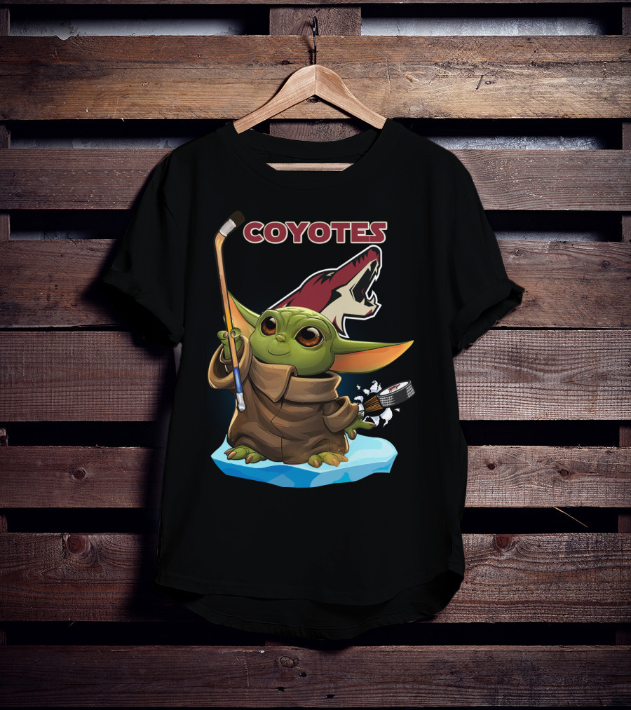 Baby Yoda Coyotes Hockey Fan Art Arizona Team T-Shirt