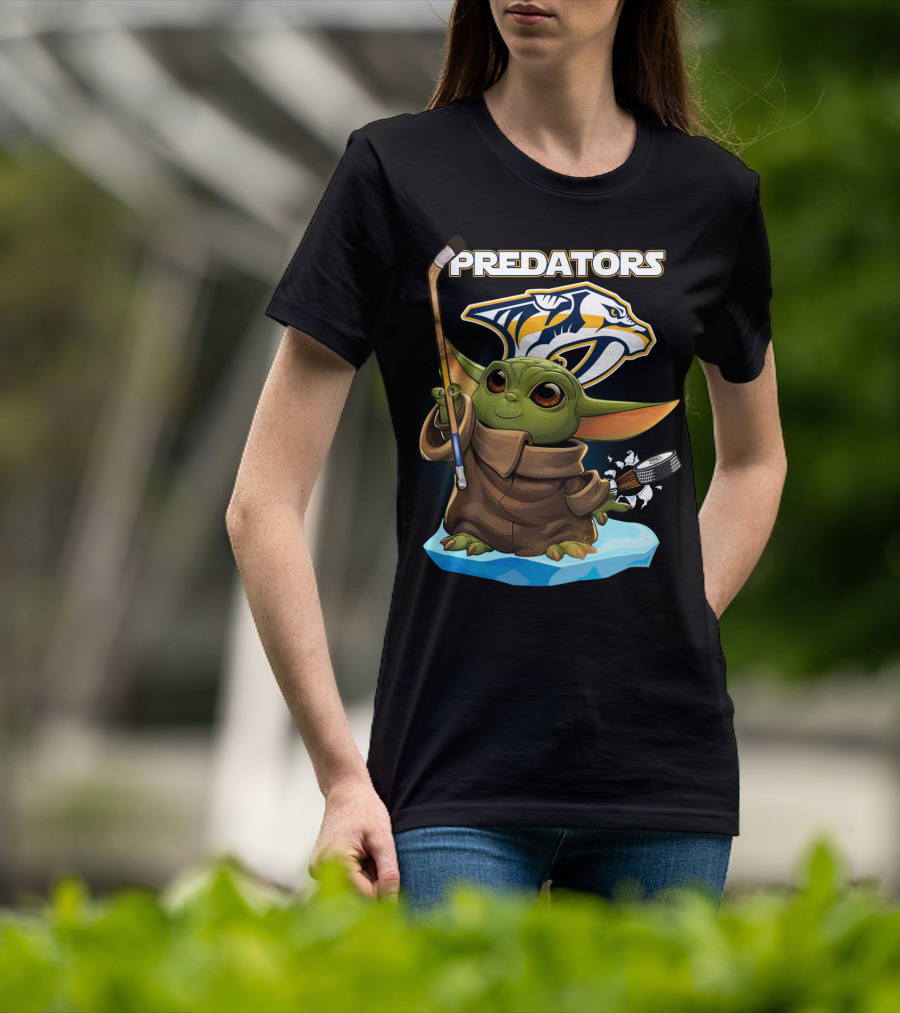 Baby Yoda Predators Hockey Nhl Star Wars Nashville T-Shirt