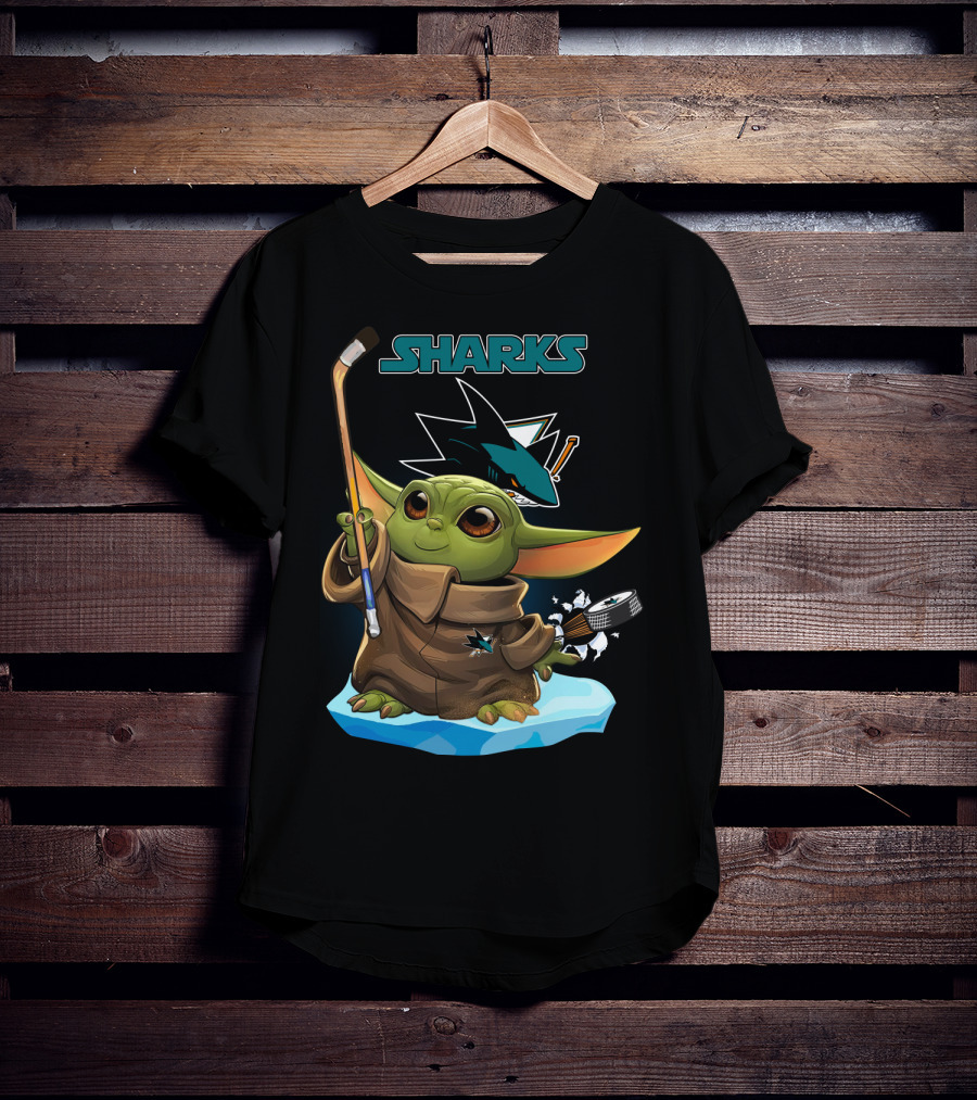 San Jose Sharks Baby Yoda NHL Hockey Fan T-Shirt