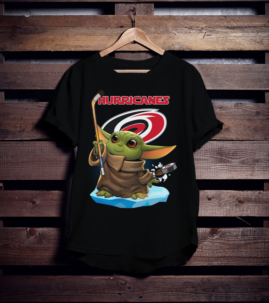 Hurricanes Baby Yoda Carolina Nhl Hockey T-Shirt