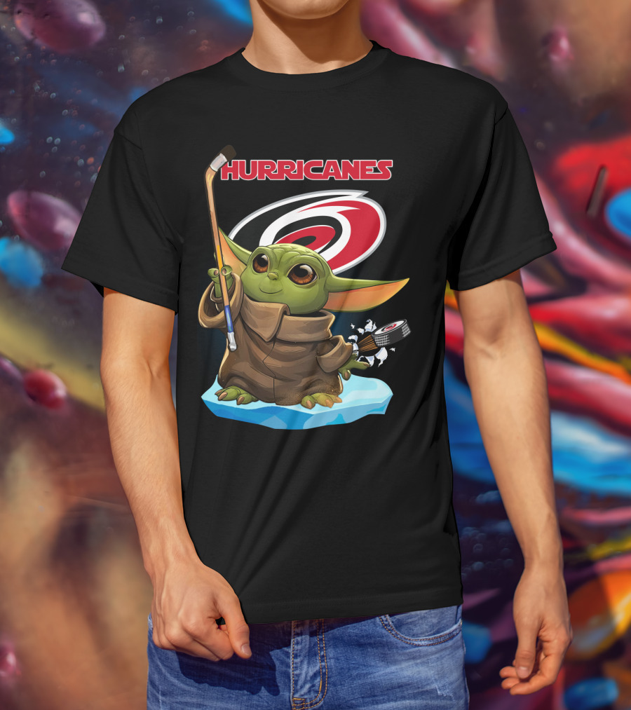Hurricanes Baby Yoda Carolina Nhl Hockey T-Shirt