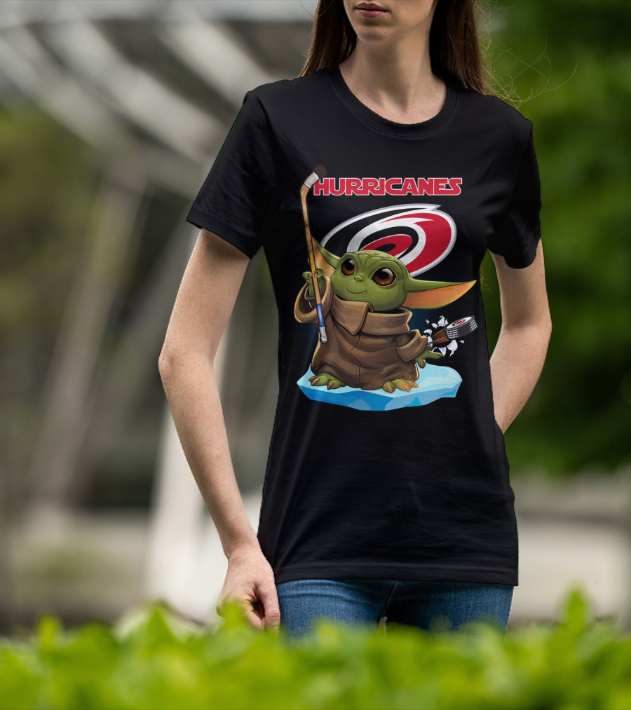 Hurricanes Baby Yoda Carolina Nhl Hockey T-Shirt
